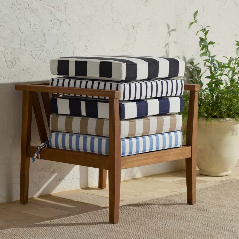 Replacement Boxed Edge Chair Cushion - Lido Stripe, 16 in. x 15 in.