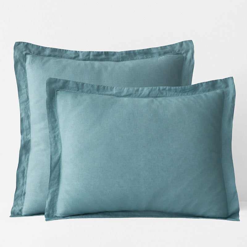Premium Breathable Relaxed Linen Sham - Teal, King