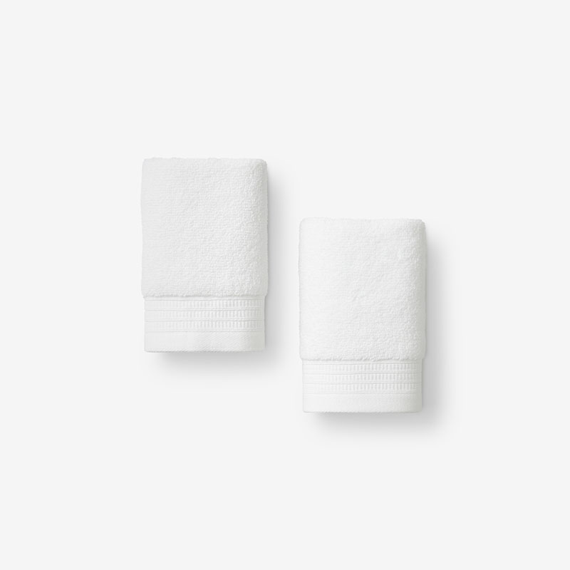Plush Spa Solid Washcloths, Set of 2 - White