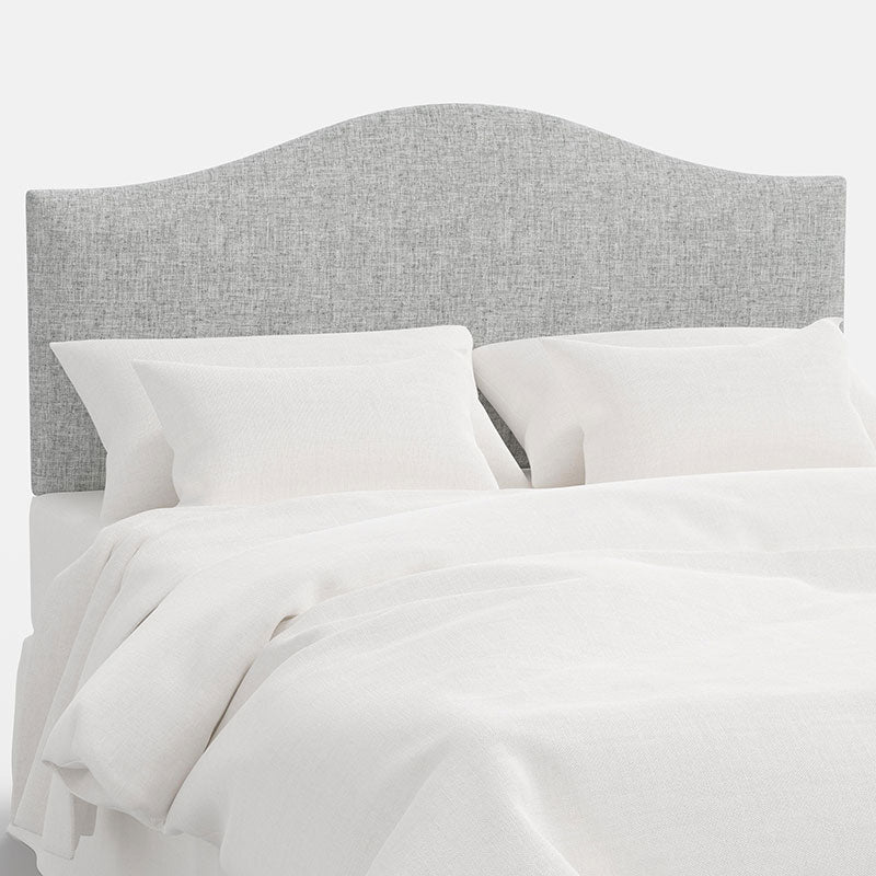 Saddle Textured Linen Headboard - Pumice, Full