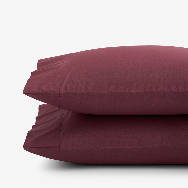 Classic Cool Cotton Percale Pillowcase Set - Plum, Standard