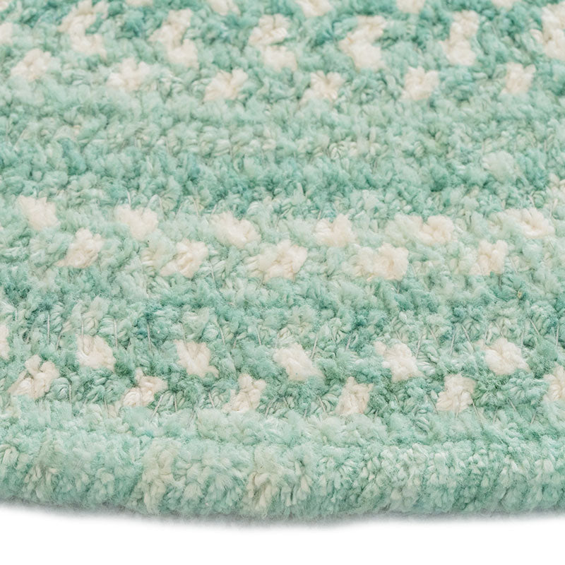 Bambini Braided Chenille Rug - Aqua, 7' x 9' Oval
