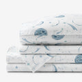 Night Sky Classic Cool Organic Cotton Percale Sheet Set - Blue, Full