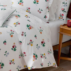 Ditsy Dahlia Classic Cool Cotton Percale Comforter - White Multi, Twin/Twin XL