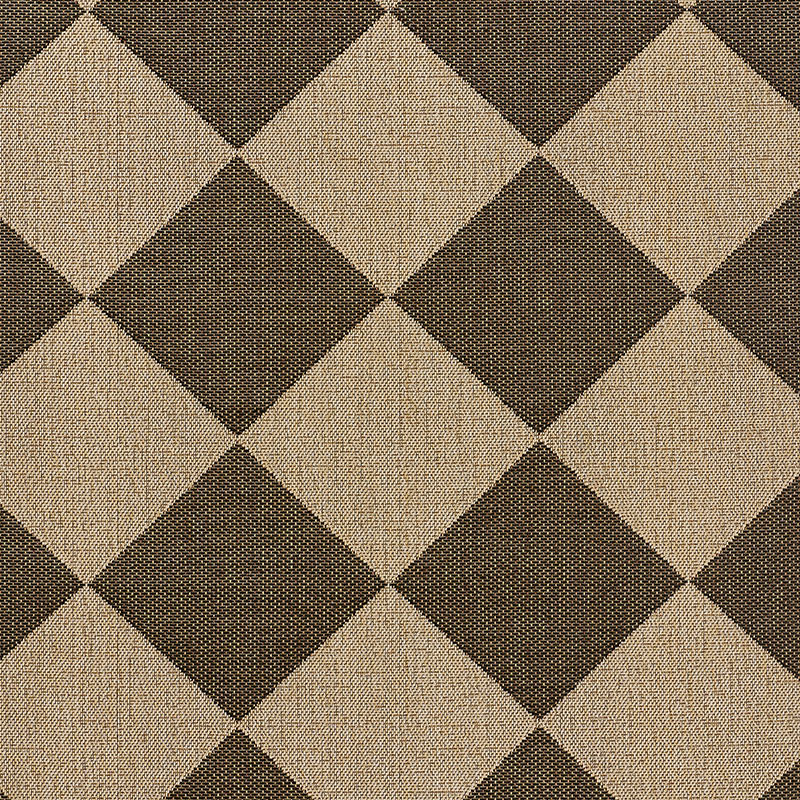 Diamond Checkered Outdoor Rug -  Black, 2' x 3'