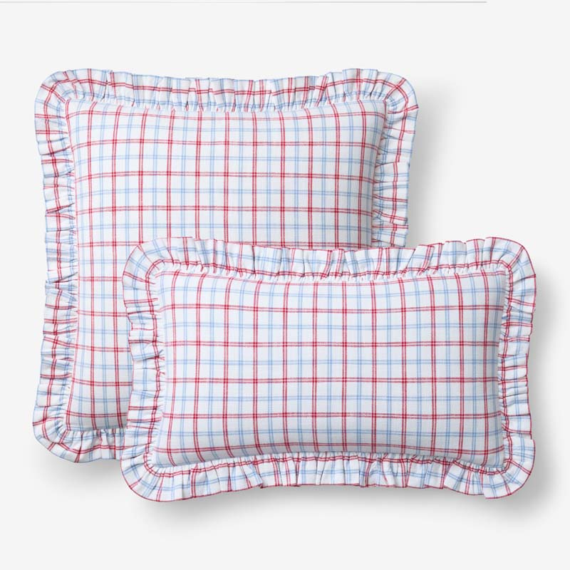 Classic Plaids Yarn-Dyed Cotton Decorative Square Pillow Cover - Graph Plaid