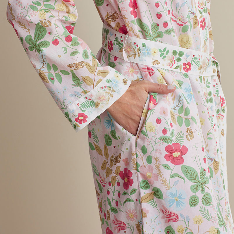 Printed Voile Women's Kimono Robe - Strawberry Fields, XL/XXL