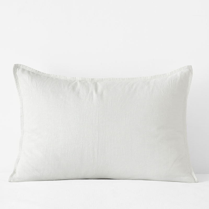 Premium Breathable Washed Linen Solid Sham - White, Standard
