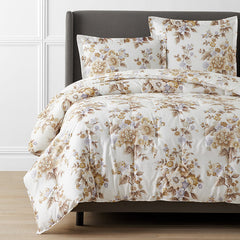 Primrose Bloom Premium Smooth Wrinkle-Free Sateen Comforter - Beige Multi, Full/Queen