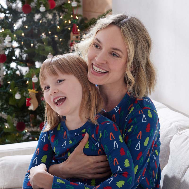 Family Printed Peruvian Cotton Kid's Pajama Set - Holiday Trees, 5