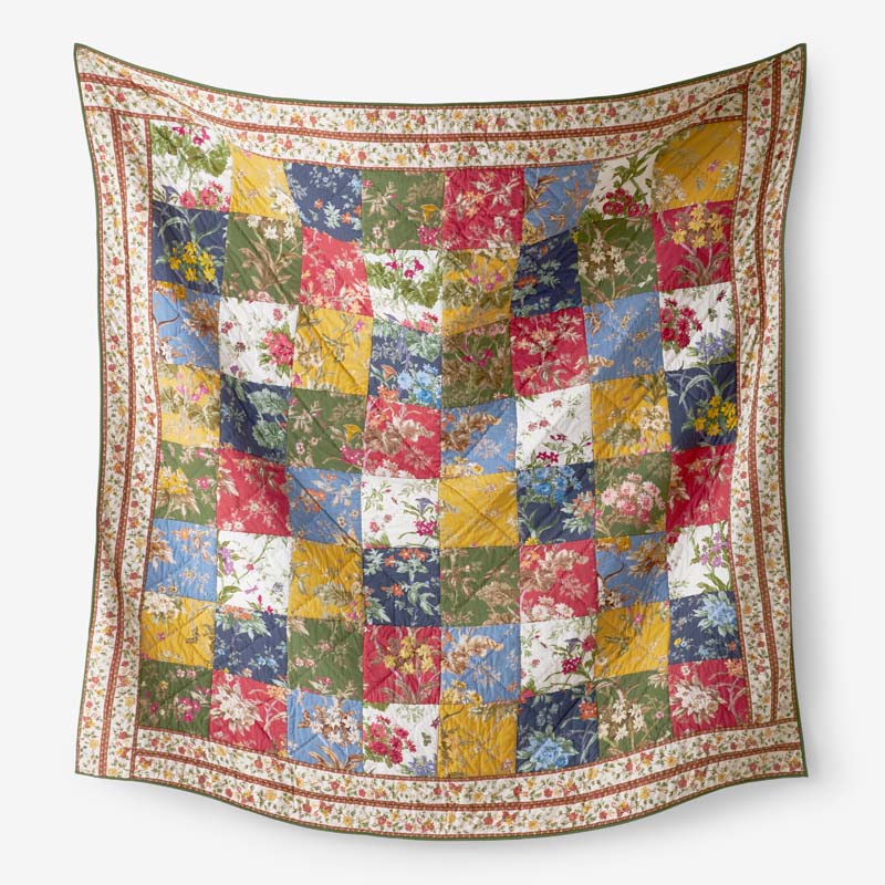 Aaliyah Patchwork Quilted Sham - Green Multi, Euro