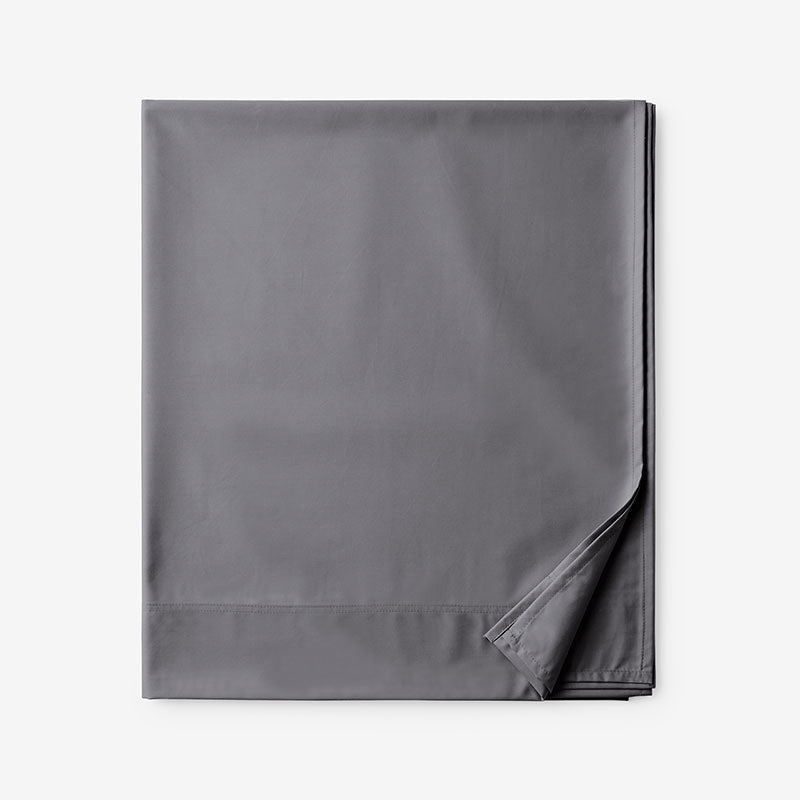 Classic Smooth Wrinkle-Free Sateen Flat Bed Sheet - Stone Gray, Full