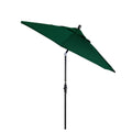 Round Outdoor Patio Umbrella, Fiberglass with Twist Tilt - Black Finish, Forest Green, 9'