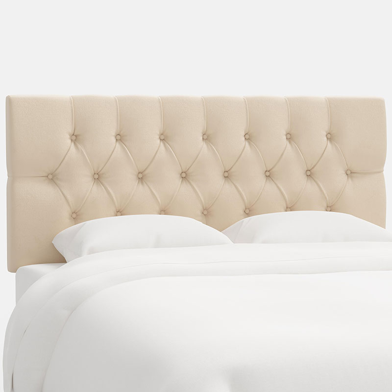 Park Tufted Velvet Headboard - Pearl, Queen