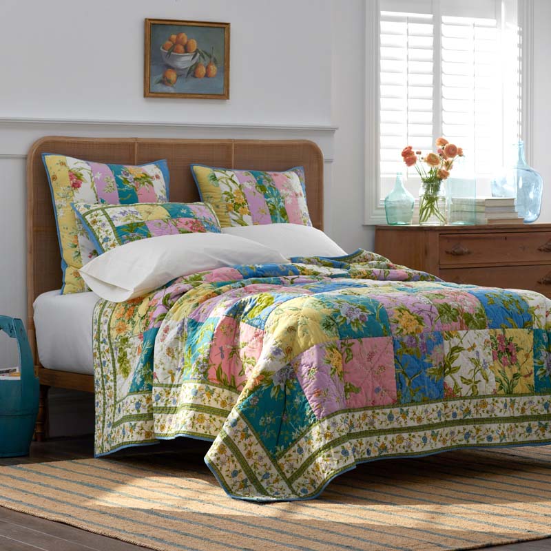 Darla Patchwork Quilted Sham - Multi, Euro