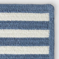Chenille Border Stripe Handwoven Reversible Rug - Slate Blue, Swatch