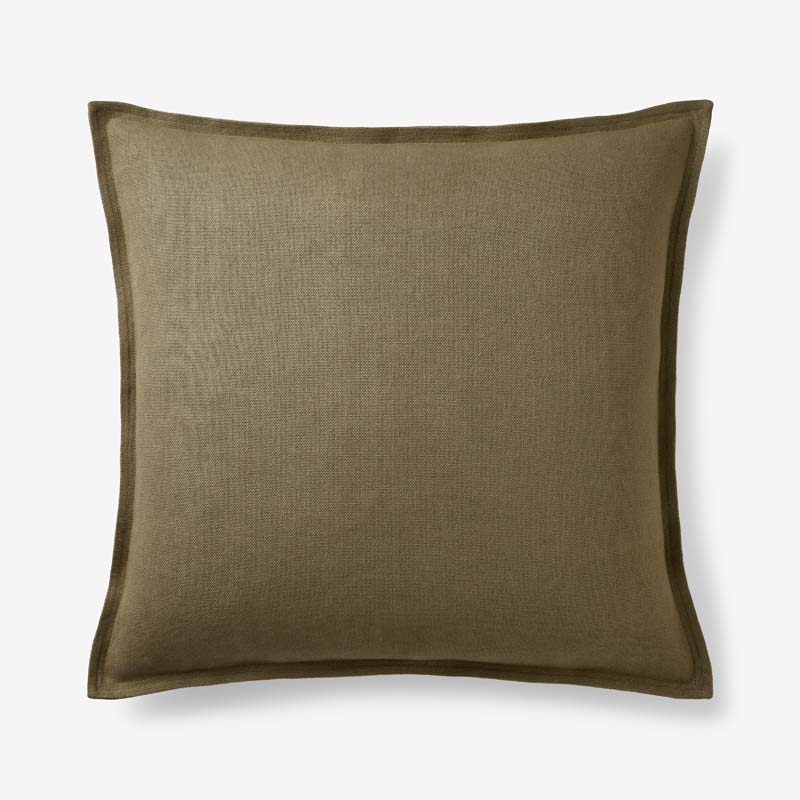 Linen Decorative Square Pillow Cover - Olive Green, 20 in. x 20 in.