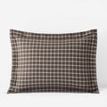 Classic Stripes and Plaids Cool Yarn-Dyed Cotton Percale Sham - Windowpane Brown, Standard