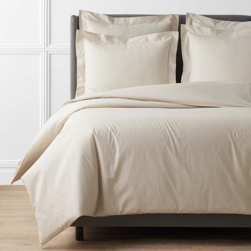 Premium Cool Supima® Cotton Percale Duvet Cover - Oatmeal, Full/Queen