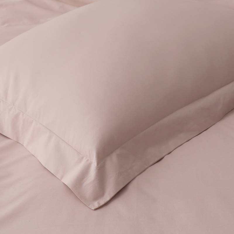 Solid Garment Washed Cotton Percale Bed Sheet Set - Rose, King