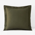 Solid Garment Washed Cotton Percale Sham - Olive, Euro