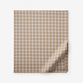 Classic Stripes and Plaids Cool Yarn-Dyed Cotton Percale Flat Bed Sheet - Windowpane Taupe, King/Cal. King