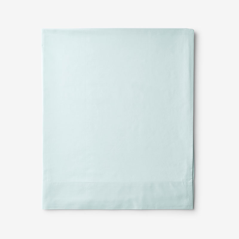 Classic Cool Cotton Percale Flat Bed Sheet - Pale Blue, Cal King