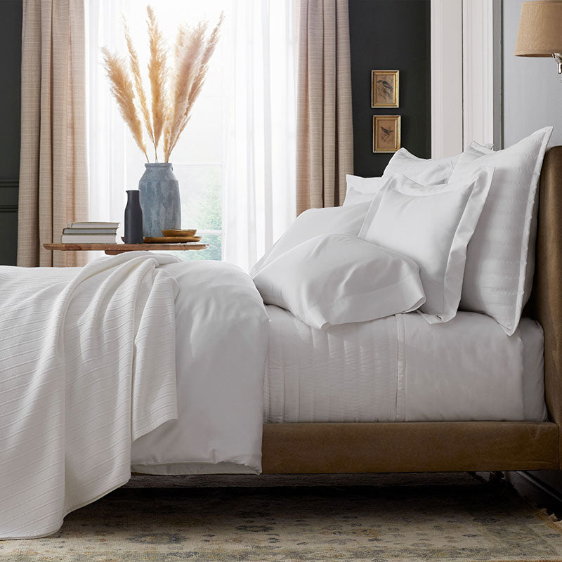 Premium Smooth Wrinkle-Free Sateen Quilted Coverlet - White, Queen