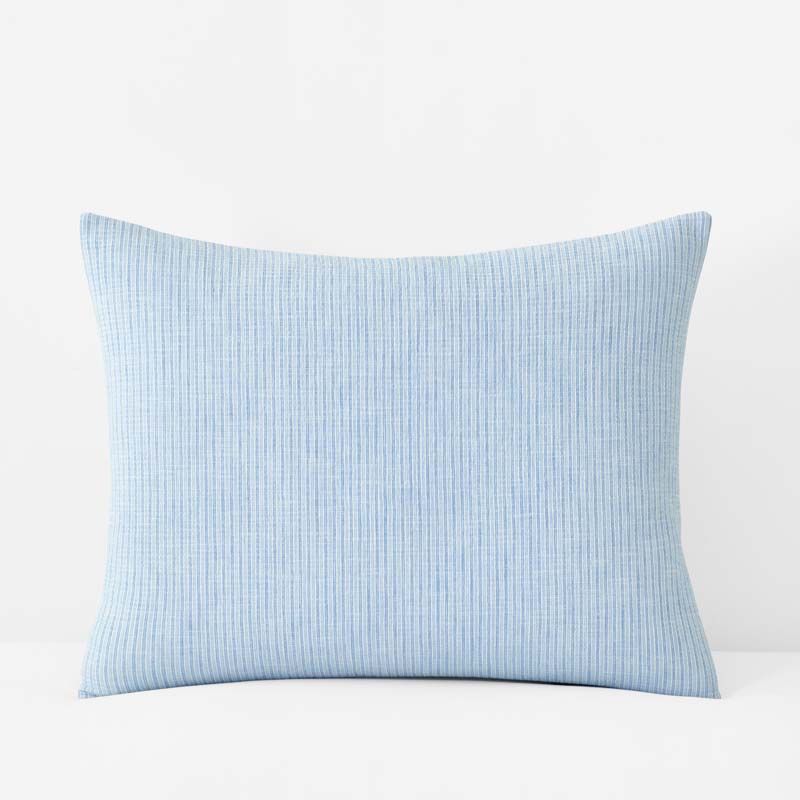Yarn-Dyed Pencil Stripe Quilted Sham - Blue, Standard