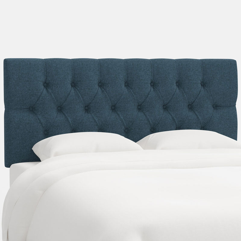 Park Tufted Textured Linen Headboard - Navy, Full