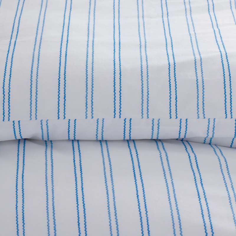 Blossoms and Stripes Classic Cool Cotton Percale Pillowcase Set - Squiggle Stripe, Standard