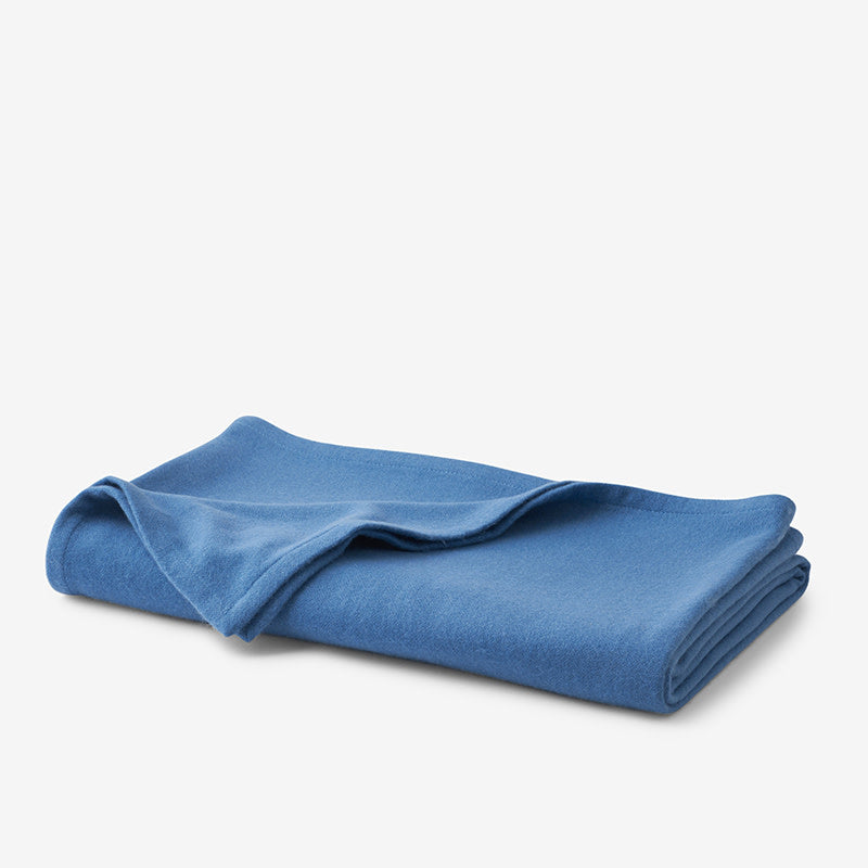 Luxe Lambswool Blanket - Blue, Twin/Twin XL