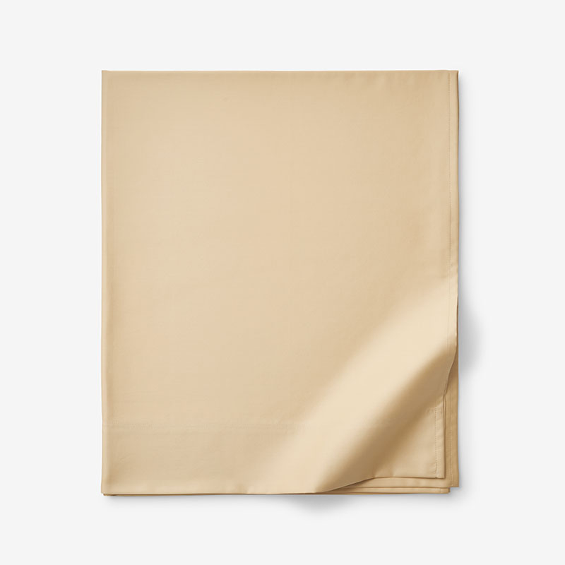 Premium Smooth Supima® Cotton Wrinkle-Free Sateen Flat Bed Sheet - Yellow, Deep Pocket King