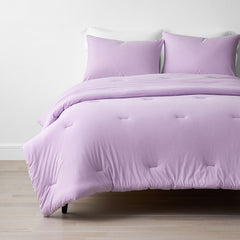 T-Shirt Soft Jersey Knit Comforter Set - Lavender, King/Cal King