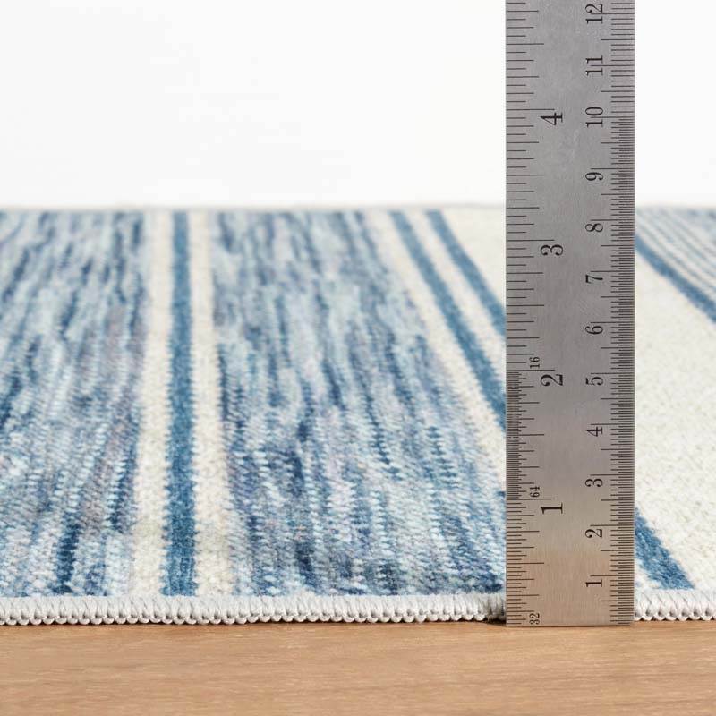 Ellington Stripe Blue Washable Rug - Blue, 5' x 8'
