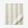 Tailored Stripes and Plaids Classic Cool Cotton Percale Flat Bed Sheet - Wide Stripe Moss Green, Twin/Twin XL