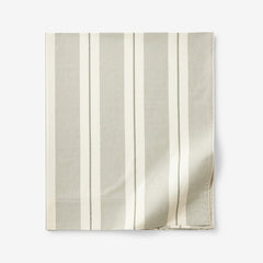Tailored Stripes and Plaids Classic Cool Cotton Percale Flat Bed Sheet - Wide Stripe Moss Green, Full