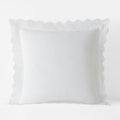 Eyelet Classic Cool Cotton Percale Solid Sham - White, Euro