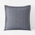 Tailored Stripes Premium Breathable Washed Linen Cotton Reversible Sham - Wide Stripe Deep Navy, Euro