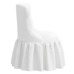 Velvet Ruffle Chair - White
