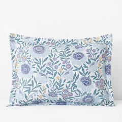 Tira Floral Classic Cool Cotton Percale Reversible Sham - Floral Blue, Standard