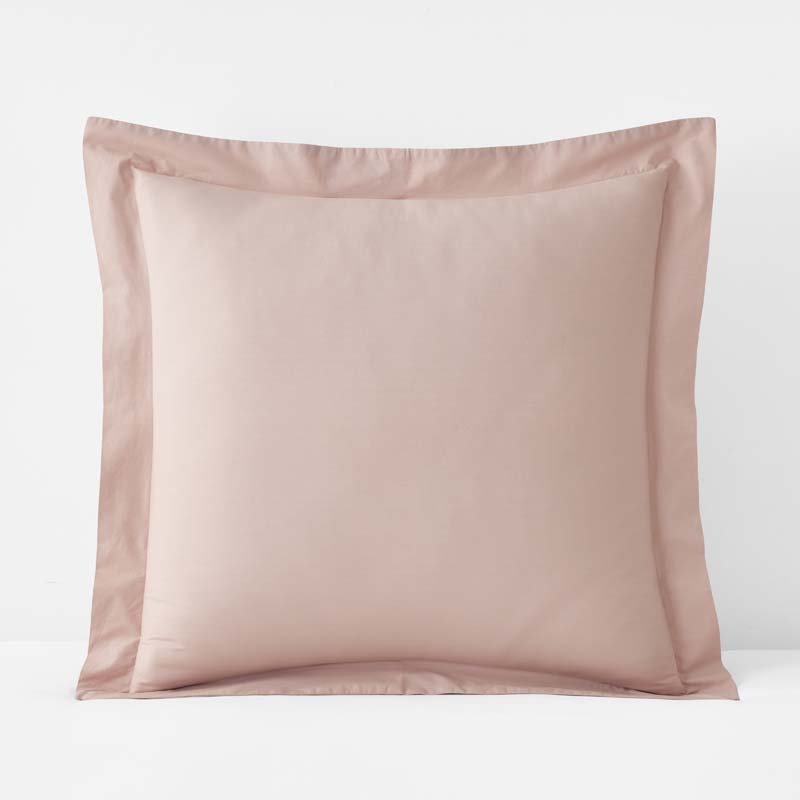 Solid Garment Washed Cotton Percale Sham - Rose, Euro
