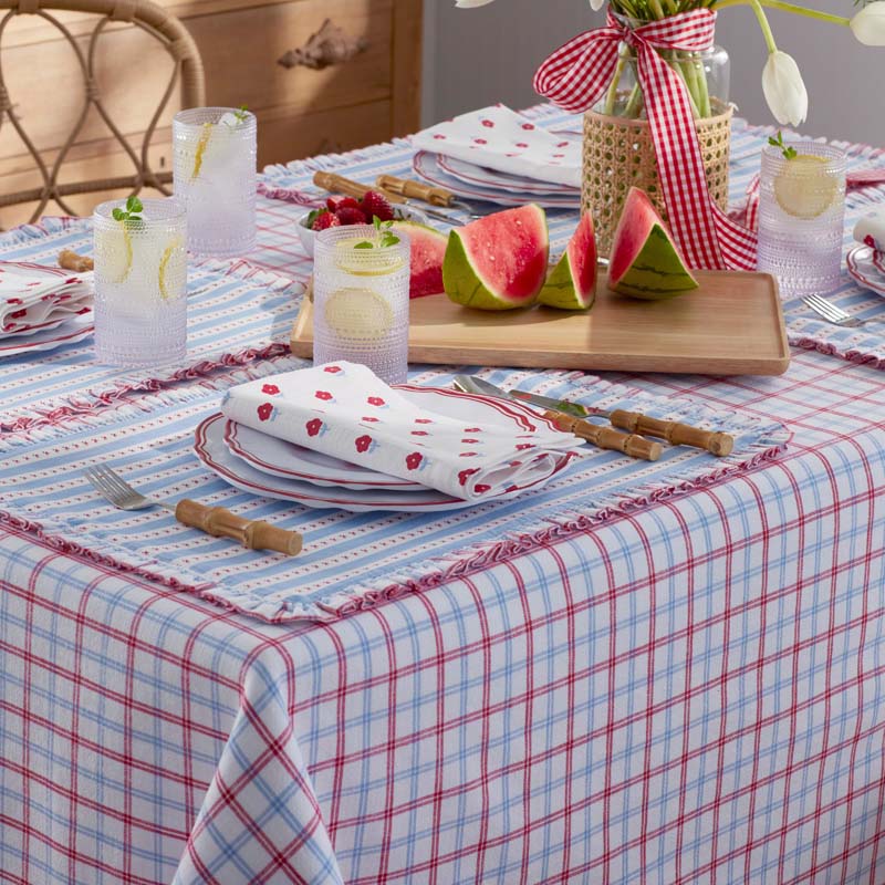 Classic Plaids Yarn-Dyed Tablecloth - Graph Plaid Red, 70 in. x 108 in.