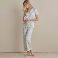 Cotton Modal Women's Cropped Pants Pajama Set - Spring Garden, XS