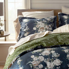 Blooming Melody Reversible Premium Smooth Wrinkle-Free Sateen Comforter - Green Multi, Full/Queen