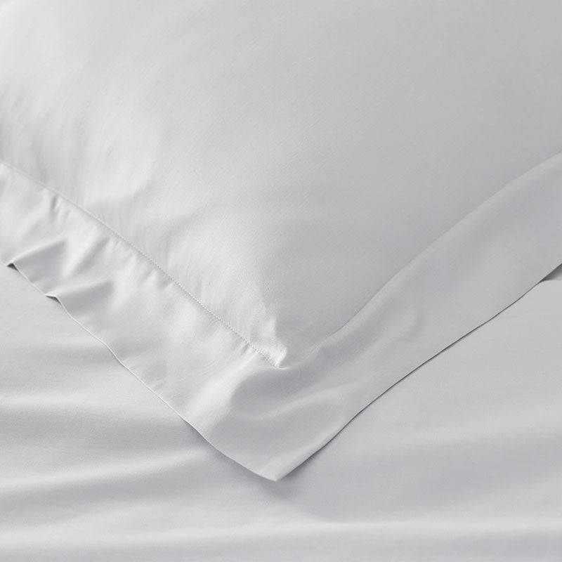 Classic Smooth Sateen Solid Fitted Bed Sheet - Light Gray, Queen