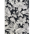 Flora Flat Woven Outdoor Rug - Black, 4' x 5' 10"