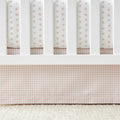 Ditsy Gingham Classic Cool Classic Cool Organic Cotton Percale Tailored Crib Skirt- Pink