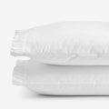 Solid Ruffle Garment Washed Cotton Percale Pillowcase Set - White, Standard