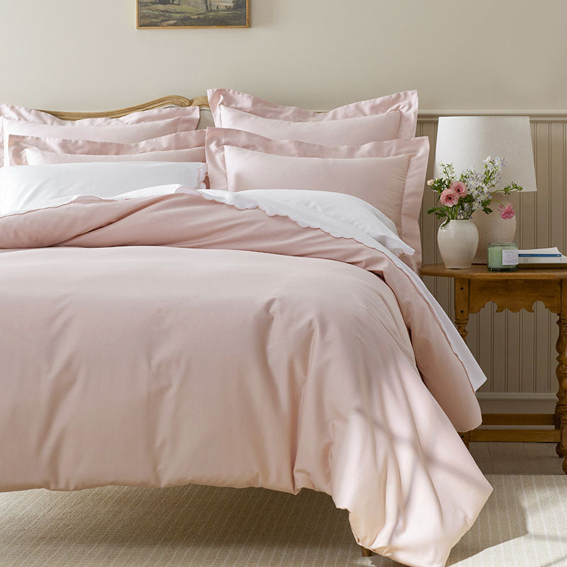 Classic Smooth Sateen Solid Flat Bed Sheet - Blush, Queen